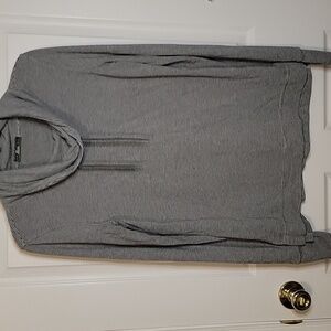Bass S Cowl Neck Sweater in Gray Stripe